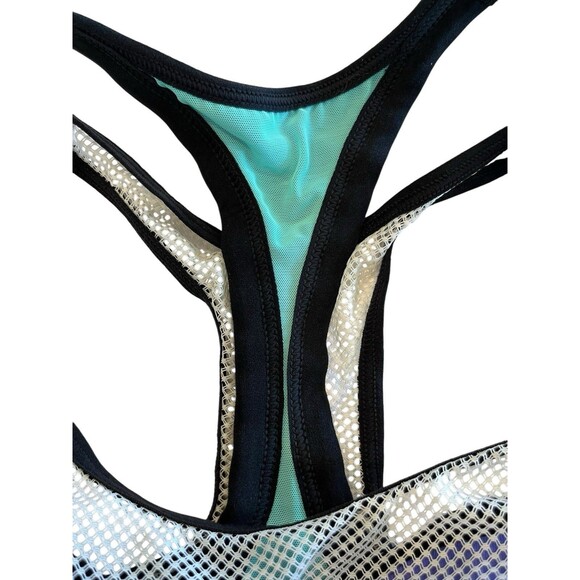 Victoria's Secret VSX Sport Wire Mesh Active Sport Bra Sz 32DD Purple Blck White - Picture 5 of 10